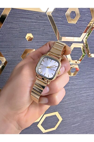 LOOQ ساعة يد نسائية فاخرة بقرص مربع (حزام قابل للتعديل)