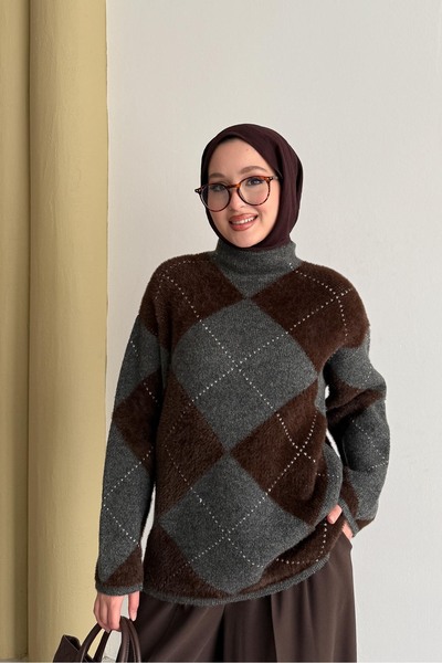 Rimel Moda قصة فضفاضة باكلافا كازاك بني