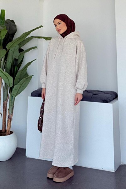 Hazamoda Ada Hooded Dress Beige