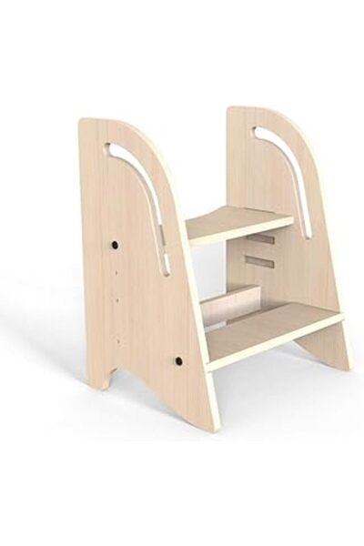 SHC42000 Stepin High 2'Si 1 Arada Ahşap Basamak Ve Tabure Naturel, Montessori...