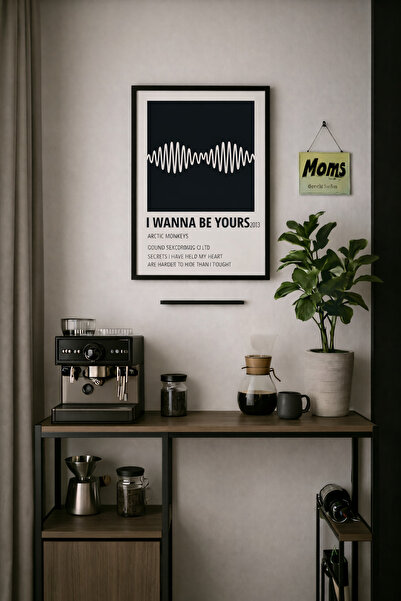 Koi Art Design Μοντέρνος γωνιακός πίνακας καφέ με μαύρο πλαίσιο, μονοκόμματος...