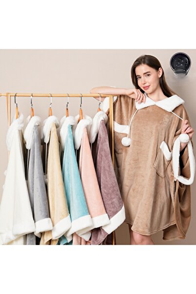 bluegreen Unisex Cotton Velvet Hooded Bathrobe