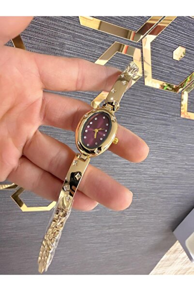 LOOQ ساعة يد نسائية بعلبة بيضاوية وأرقام رومانية