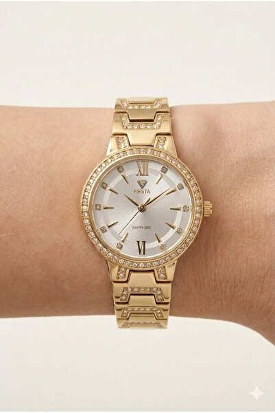 Fiesta ساعة يد نسائية |   حافظة فولاذية مقاس 32 ملم، سوار من الفولاذ المقاوم ...