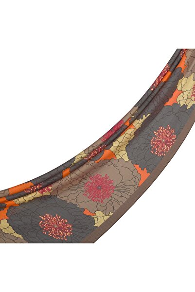 ipekevi Șal Tensoft cu model - Coș cu model Hortensie - Portocaliu afumat