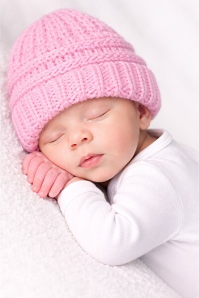 Superbaby Caciulita roz crosetata tip fes pentru bebelusi