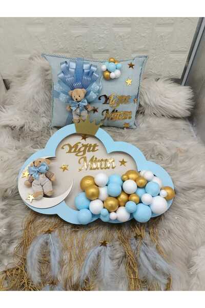 ZEKAAVM Bebek kapısı süsü ve yastık takım hastene odası ışıklı