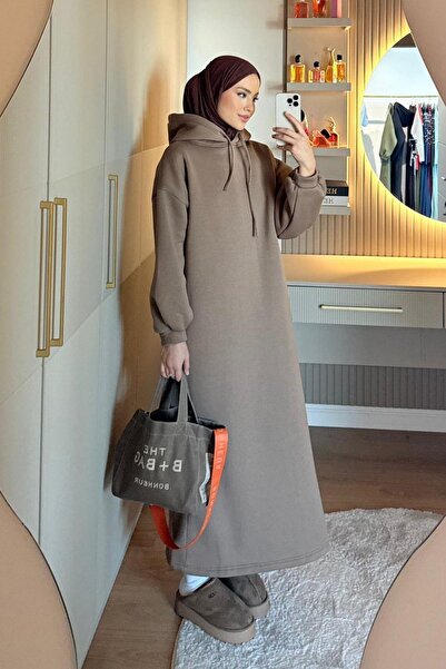 Hazamoda Ada Hooded Dress Brown
