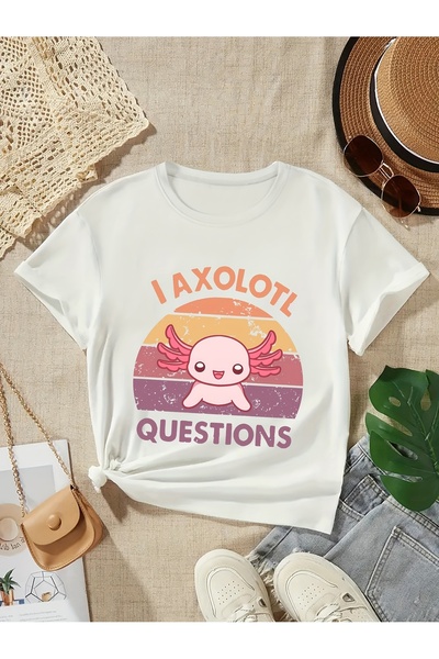 Let's Wear IAXOLOTI PITANJA Štampano Premium majica za devojčice
