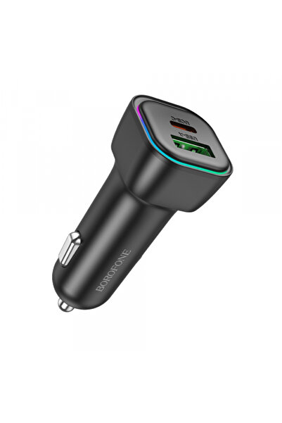Borofone Incarcator Auto BZ28A Trophie, 30W, 3A, 1 x USB-A - 1 x USB-C, Negru