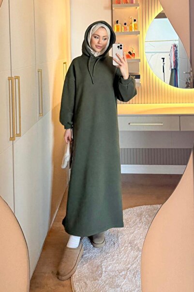 Hazamoda Ada Hooded Dress Khaki