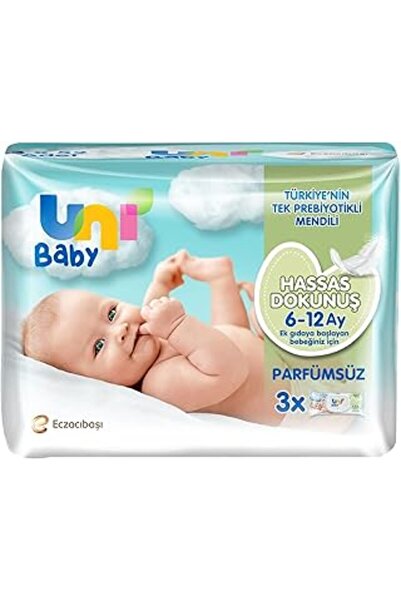 Genel Markalar Uni Baby Hassas Dokunuş 156 Yaprak Parfümsüz Islak Mendil, Bey...