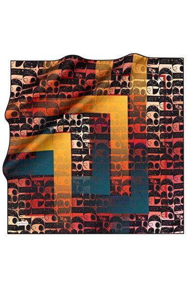 Cacharel Шовковий шарф Твіл - 9008313-911 Чорний Жовтий