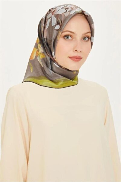 Armine Копринен шал 2025 Зима - 9215-34 Маслиненозелен кепър