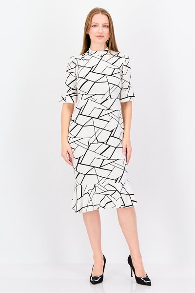 freesoul Women Allover Print Midi Dress, Multicolor