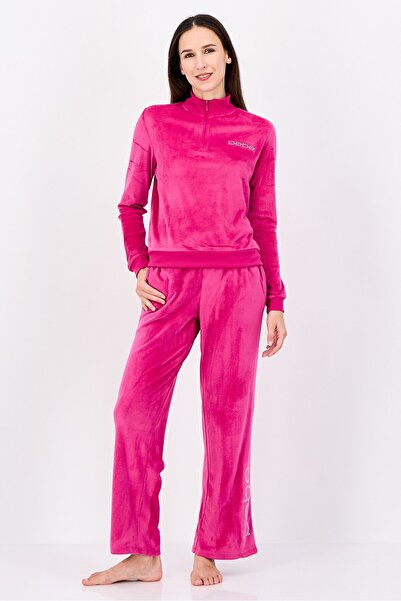 Bebe Women 2 Pieces Sweatshirt And Pants Pajama Set, Fuchsia