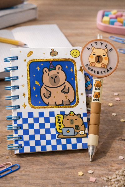 matheon Capybara Spiralli Not Defteri ve Uçlu Kalem Seti | Kawaii Tasarım 2’l...