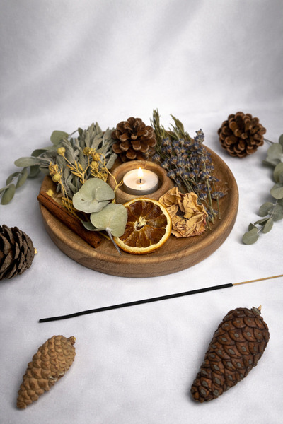 Terapi Bahçesi Doğal Tütsü & Ritüel Seti – Lavanta, Biberiye, Adaçayı | El Ya...