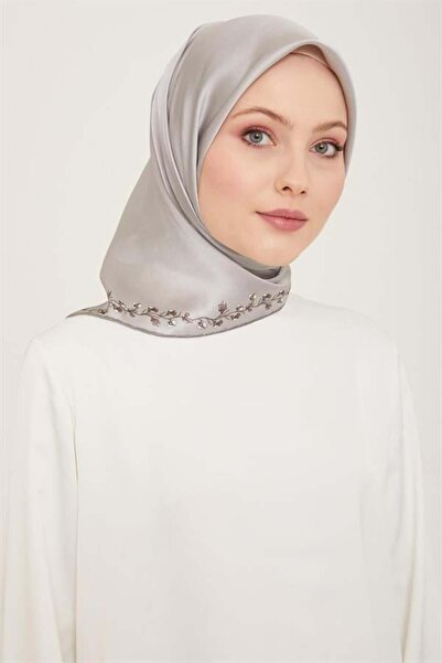 Armine Eșarfă de mătase 2024 Vara - 9168-35 Twill argintiu