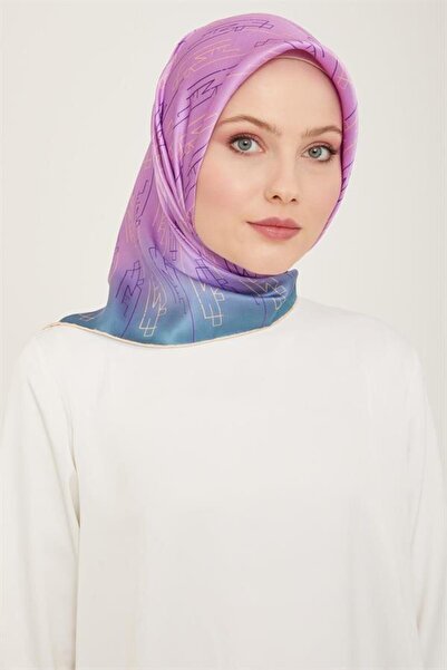 Armine Eșarfă de mătase 2024 vara - 9142-82 albastru roz twill