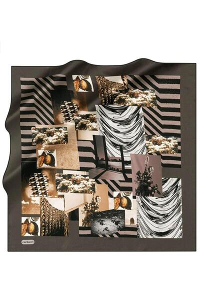 Cacharel Eșarfă de mătase Twill - 8655313-915 Maro cenușiu