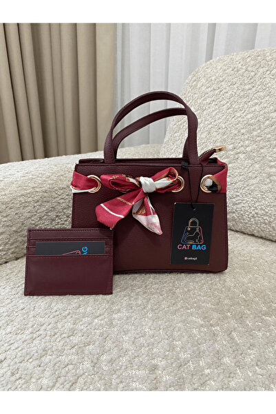 ÇANTA حقيبة كات باغ بوردو مع طقم حامل بطاقات