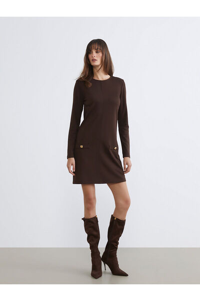 LC Waikiki Özmarka Yeni Sezon Bisiklet Yaka Mini Elbise