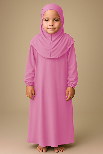 Mesa Charm Tek Parça Organik Pamuklu Başörtülü Tak Çıkar Tesettür Kız Çocuk N...
