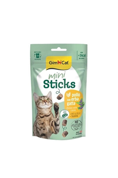 Gimcat Mini Sticks Kedi Otlu ve Tavuklu Kedi Ödül Maması 1 Adet 50 Gr