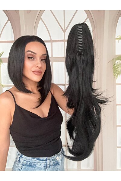 Suzan Peruk Mandallı Tokalı Postiş At Kuyruğu -Tak ve Çık Gerçek Saç Dokusund...