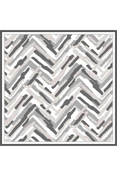 Armine وشاح حريري صيفي 2025 - رمادي كريمي Twill 9303-82