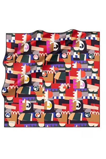 Cacharel Шовковий шарф Twill - 8937313-914 Чорний Червоний Зелений