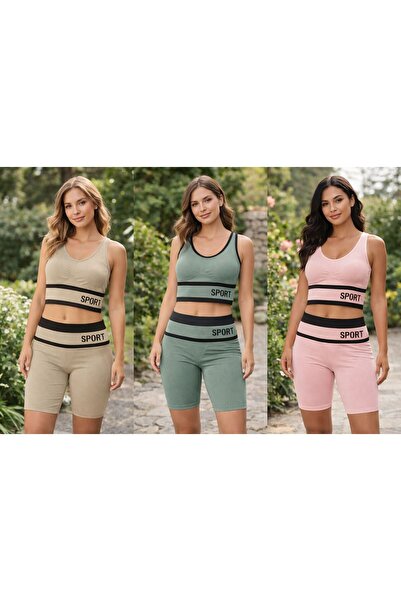 Sport Women's sportswear set consisting of 3 different models in various colors, compression fit