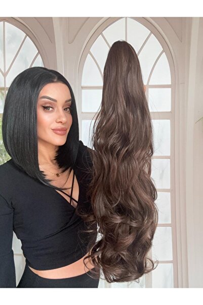 Suzan Peruk Mandallı Tokalı Postiş At Kuyruğu -Tak ve Çık Gerçek Saç Dokusund...