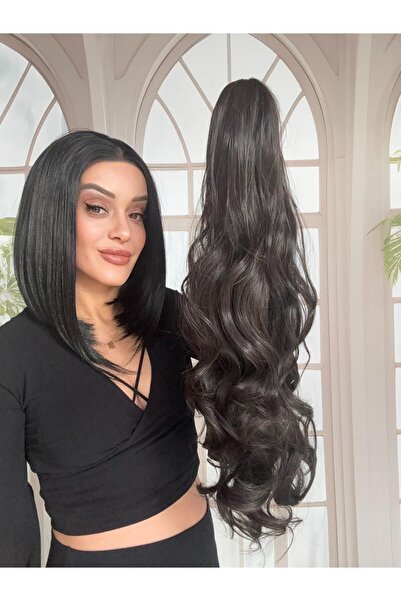 Suzan Peruk Mandallı Tokalı Postiş At Kuyruğu -Tak ve Çık Gerçek Saç Dokusund...