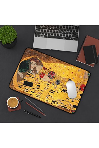 FALAVİ Gustave Klimt The Kiss Öpücük Tablo Mousepad, 28x40 Gamer Mousepad, Am...