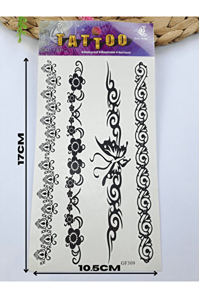 Butik Minimal Çoklu Göğüs Arası Desenli Geçici Vücut Dövmesi Tattoo 1-2 Hafta...