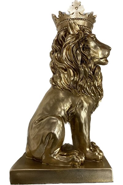 moontime alaçatı Şirin Aslan Figürlü Dekoratif Heykel, Ev ve Ofis İçin Şık Sü...