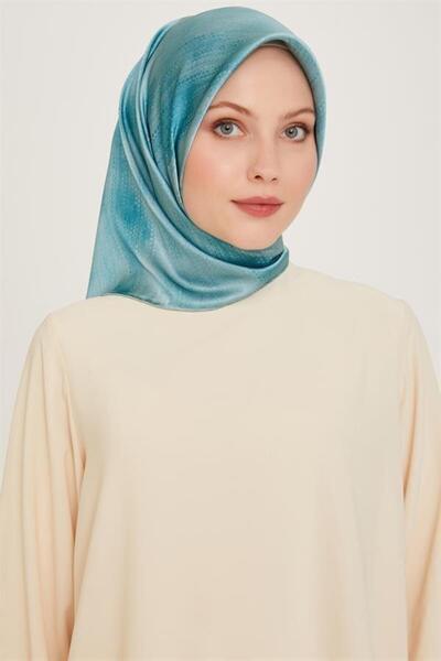 Armine Eșarfă de mătase 2025 iarnă - 9221-35 Sura albastru deschis