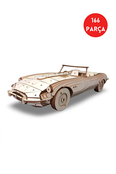 ALGWOOD Nostaljik Klasik Üstü Açık Spor Araba Ahşap Maket Kiti–166 Parça 3D P...