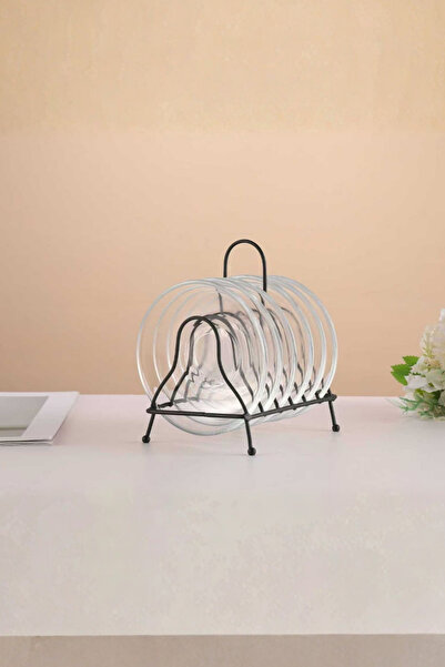 Generic Three-tiered glass serving stand with an elegant metal frame