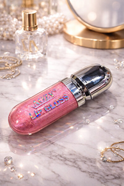 ValoriaHome AOZY Işıltılı Pembe Dudak Parlatıcısı – Nemlendirici Lip Gloss, Parlak ve Doğal Görünüm