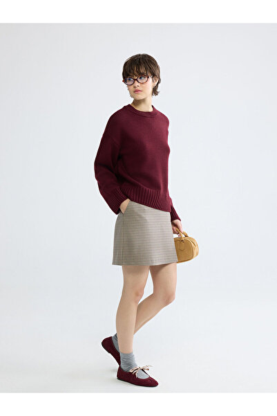 LC Waikiki Standart Fit Kazayağı Desenli Şort Etek