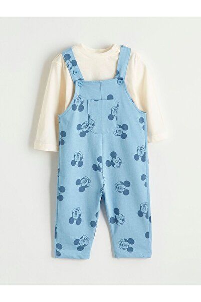 LC Waikiki LCW baby Mickey Mouse Baskılı Erkek Bebek Salopet ve Tişört