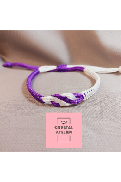 Crystal Atelier Infinity Figured Macrame Bracelet – Unisex Adjustable Handmade Friendship Love Infinity Bracelet