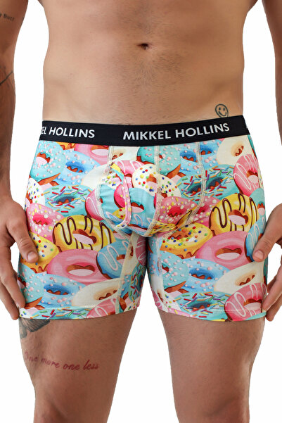 Mikkel Hollins Donut Desenli Erkek Boxer- Modern Fit