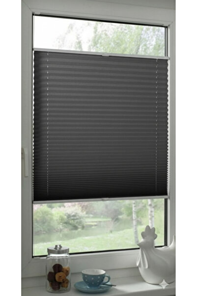 perde zamanı Antrasit Plise Katlanır Cam Balkon Perdesi-Ofis Perdesi-Ev Perde...