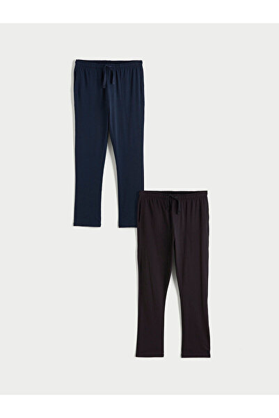 LC Waikiki Nevavm Navy Blue Plain Men's Pajama Bottoms with a Difference