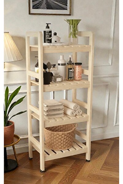 ArdaMarket 4katlı ahşap banyo dolabı4 katlı orhanizatör raf