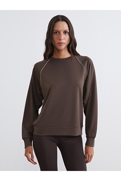 LC Waikiki Brown crew neck women's sweatshirt from plus-store